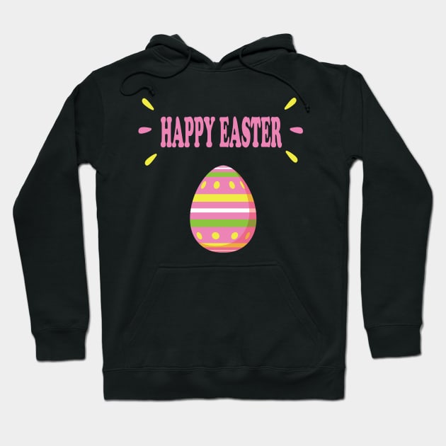 Happy Easter in Green Pink Yellow & White Hoodie by JevLavigne